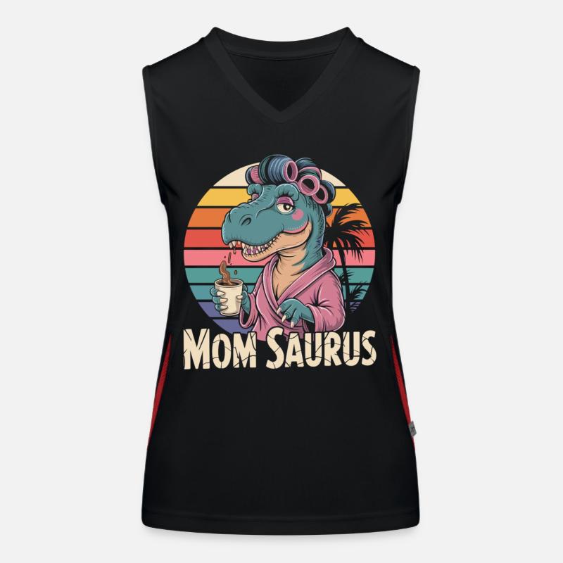 Retro Mama Saurus pour les mères fortes Débardeur respirant contrasté Femme