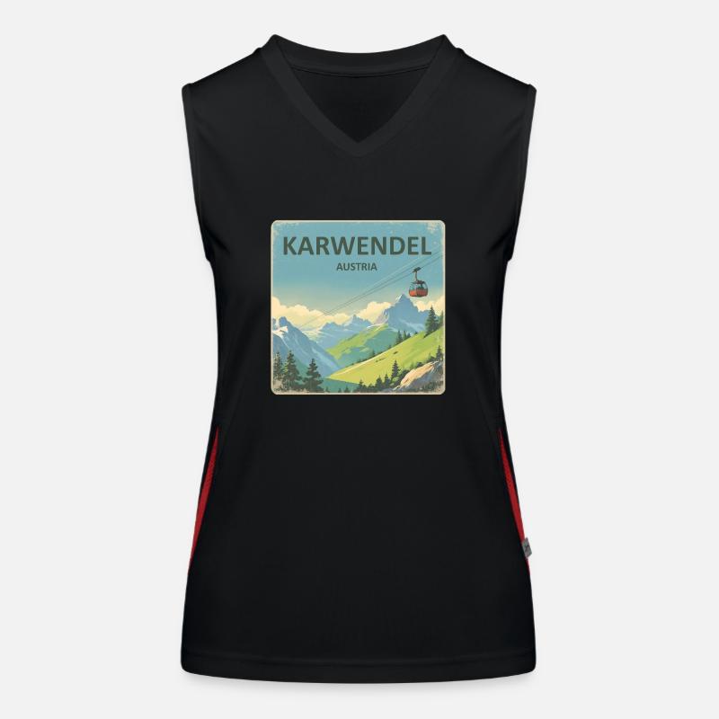 Karwendel retro cable car Women's Functional Contrast Tank Top