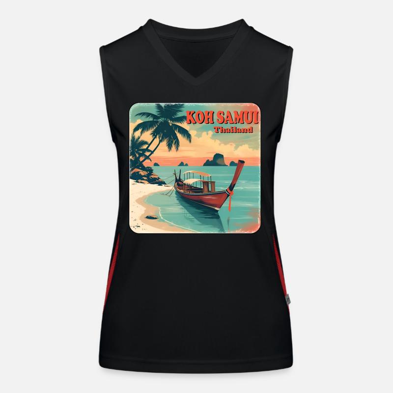 Koh Samui Thaïlande Longboat Débardeur respirant contrasté Femme