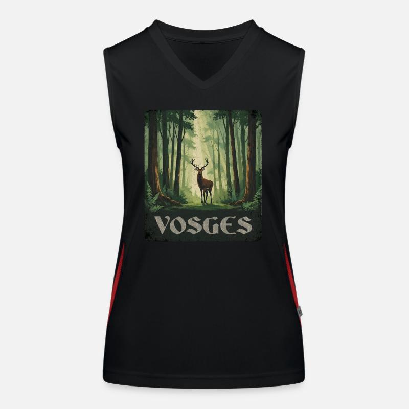 Vosges Hirsch Wald Funktionelles Kontrast-Tank Top für Frauen
