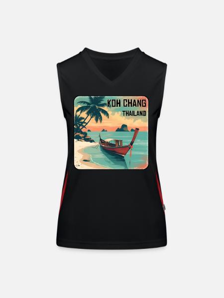 Koh Chang - Funktionelles Kontrast-Tank Top für Frauen - Schwarz/Rot - Vorne