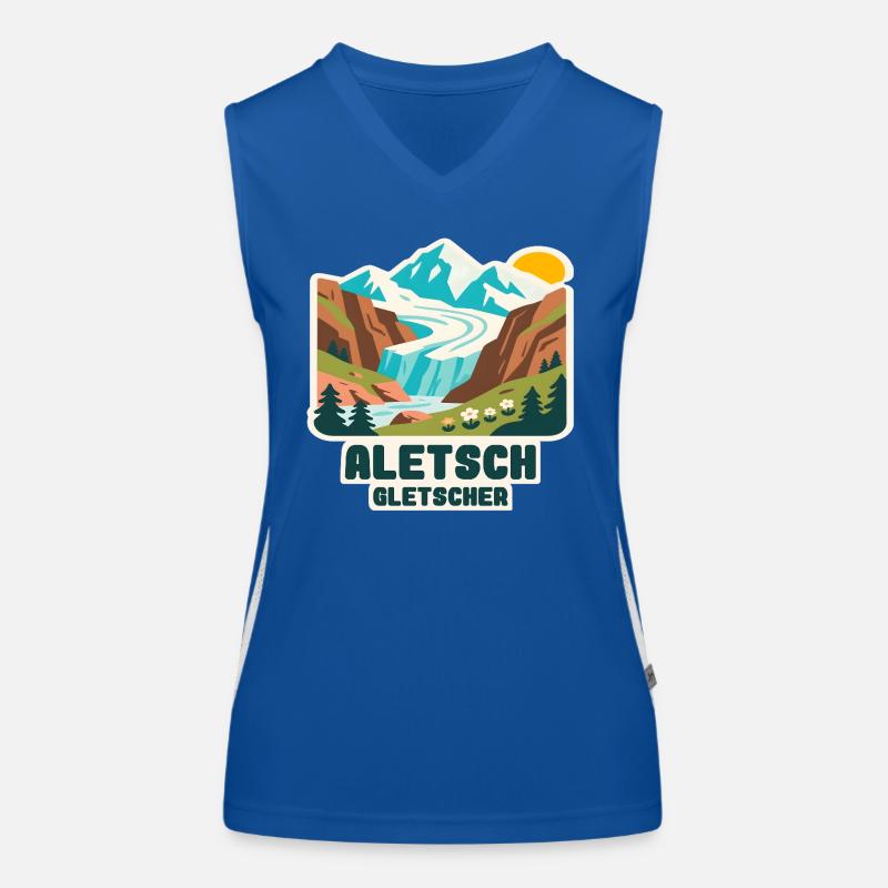 Aletsch Gletscher Funktionelles Kontrast-Tank Top für Frauen