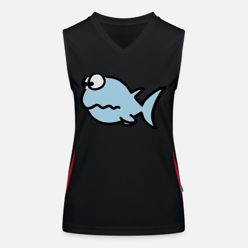Puzzled fish Funktionelles Kontrast-Tank Top für Frauen