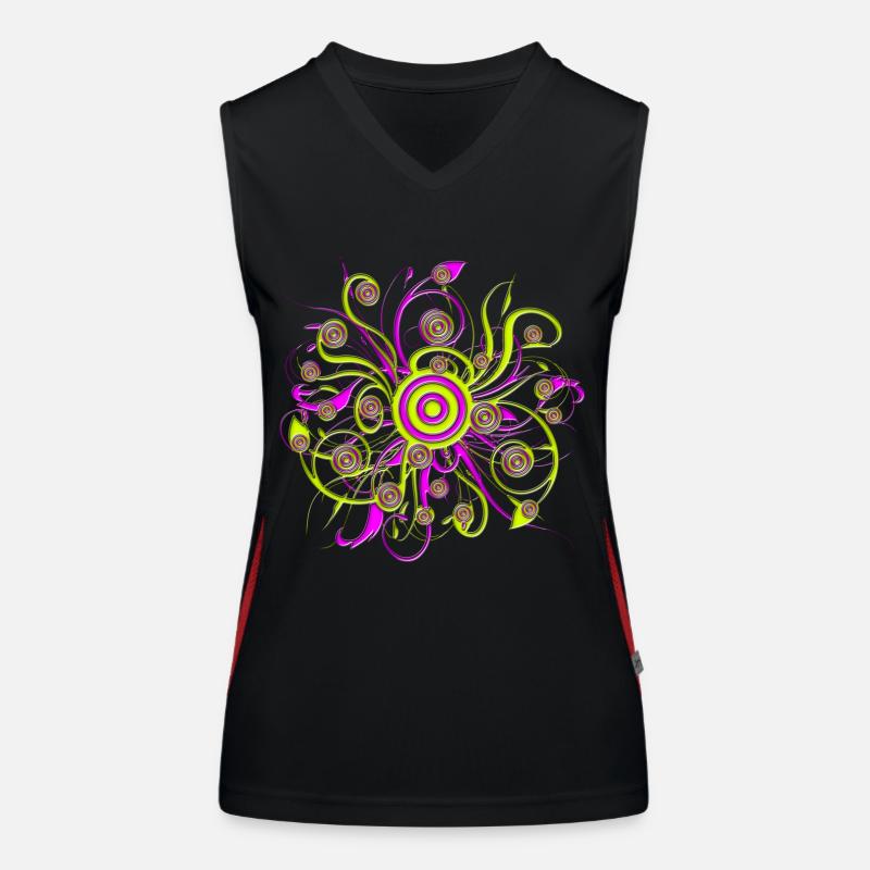 fleur psychédélique Débardeur respirant contrasté Femme