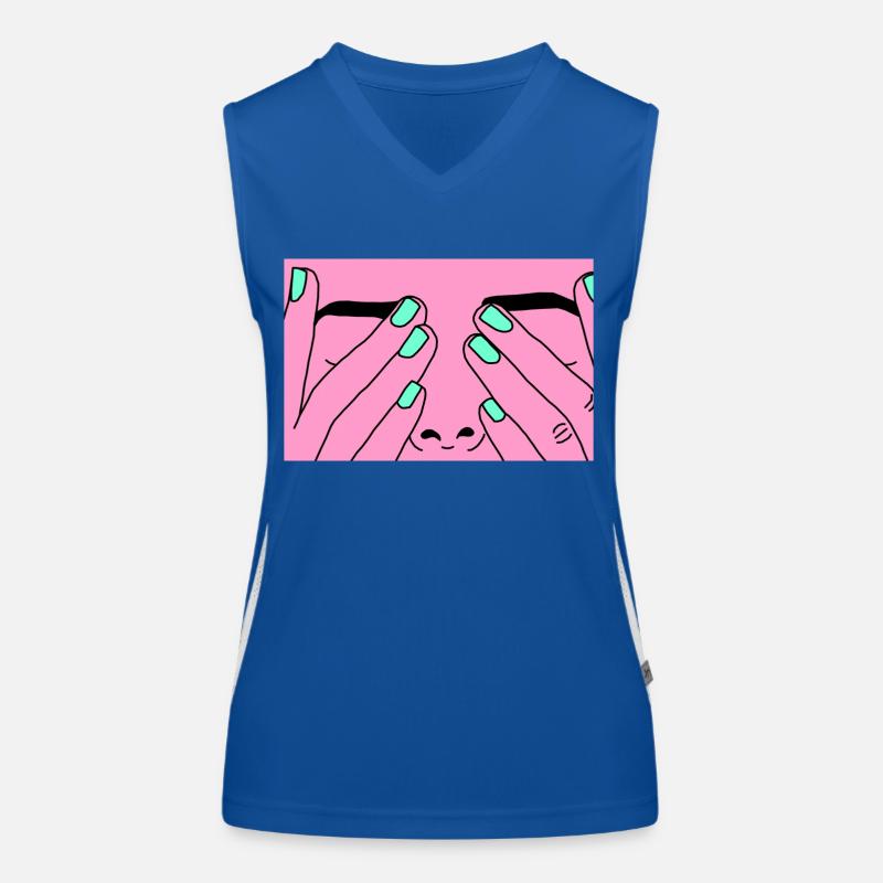Face rose Funktionelles Kontrast-Tank Top für Frauen