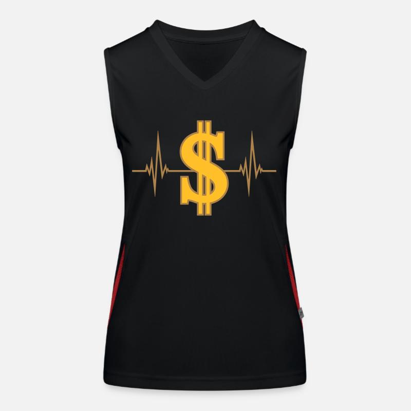 Heartbeat dollar pulse Women's Functional Contrast Tank Top