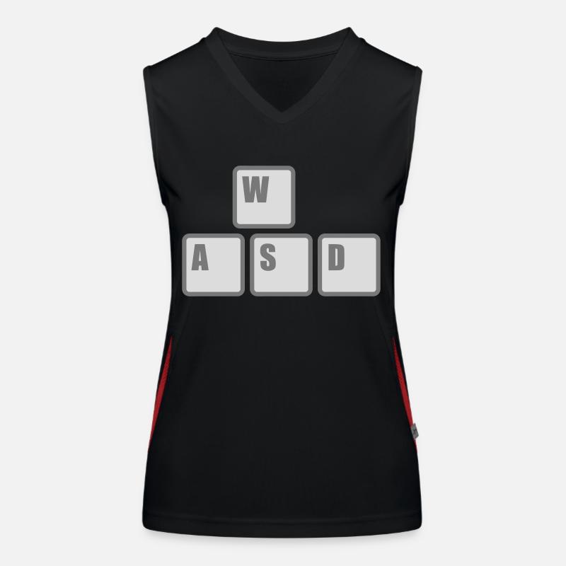 Computer WASD Tastatur Tasten Funktionelles Kontrast-Tank Top für Frauen