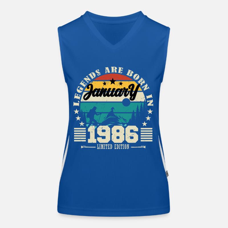 Januar 1986. Geburtstagsgeschenk Januar 1986. Funktionelles Kontrast-Tank Top für Frauen