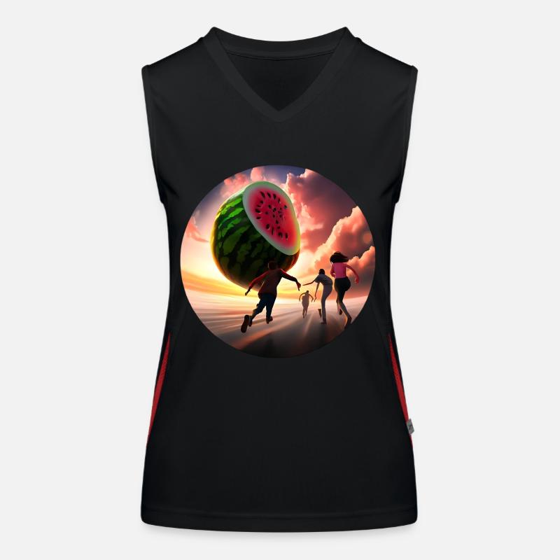 Folie de la pastèque Débardeur respirant contrasté Femme