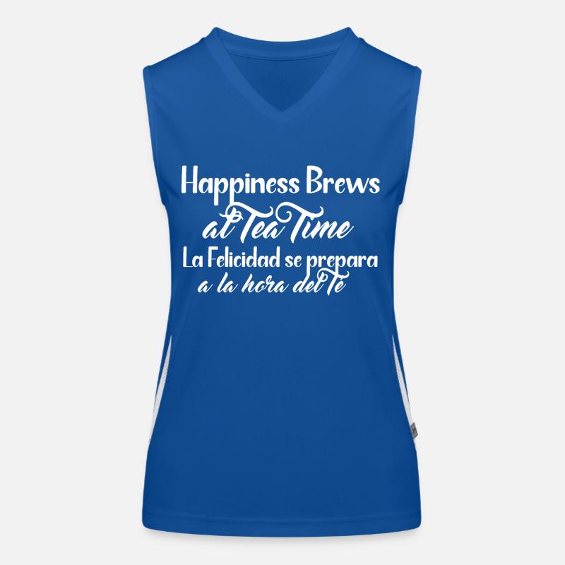 Tea Time Spanisches und englisches Design Funktionelles Kontrast-Tank Top für Frauen