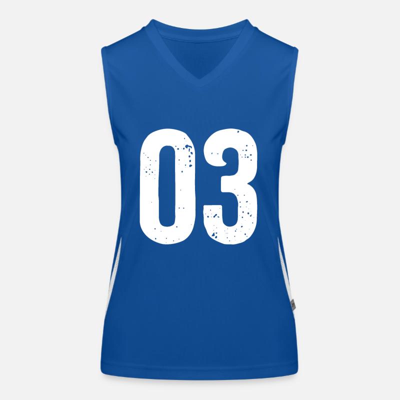03 Numbers White Women's Functional Contrast Tank Top