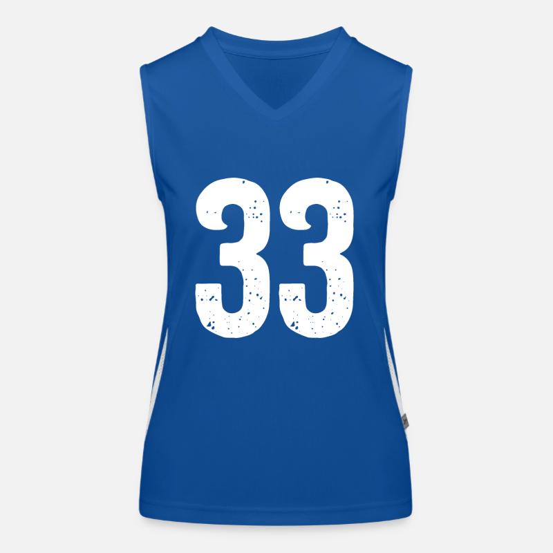 33 Numbers White Women's Functional Contrast Tank Top