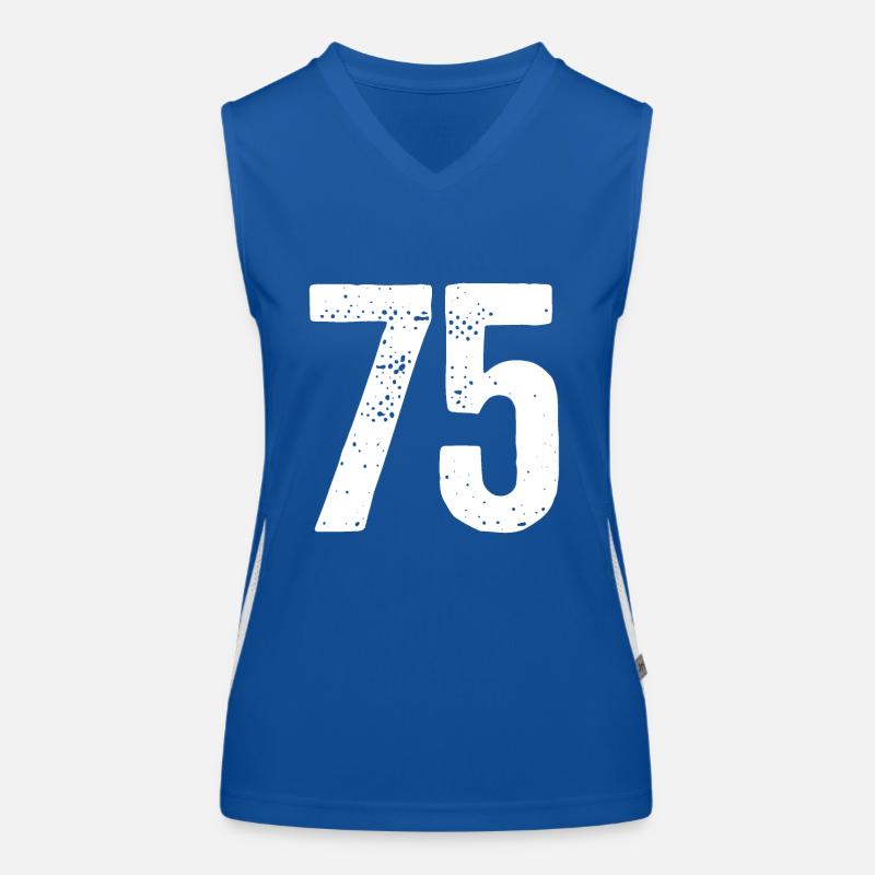 75 Zahlen Weiß Funktionelles Kontrast-Tank Top für Frauen