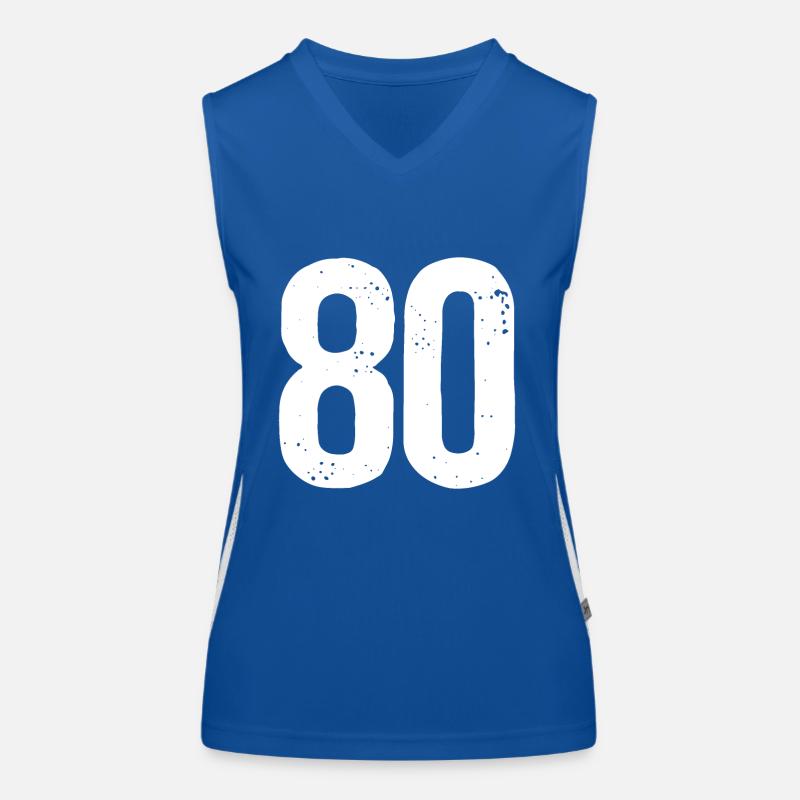 80 Zahlen Weiß Funktionelles Kontrast-Tank Top für Frauen