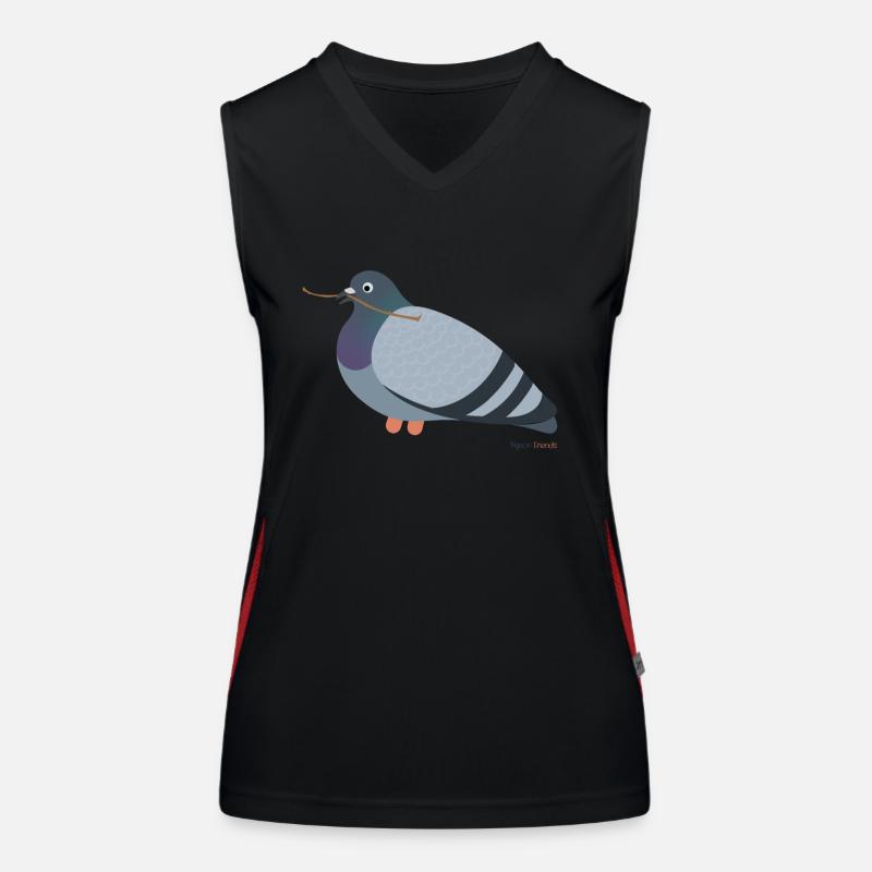 Taube mit einem Ast im Schnabel Funktionelles Kontrast-Tank Top für Frauen