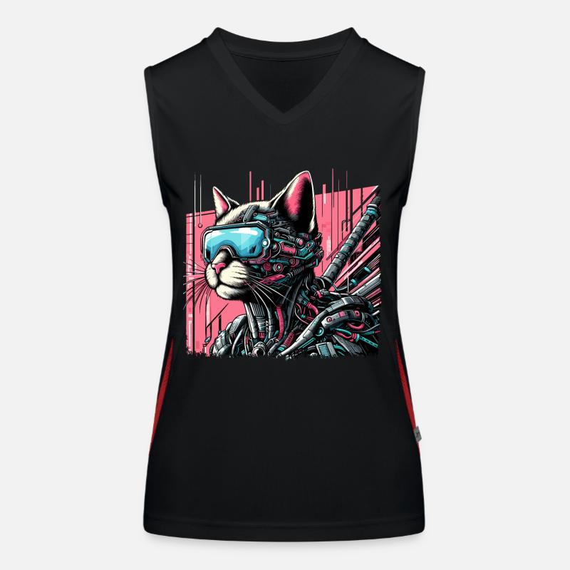 Chat cyborg Débardeur respirant contrasté Femme