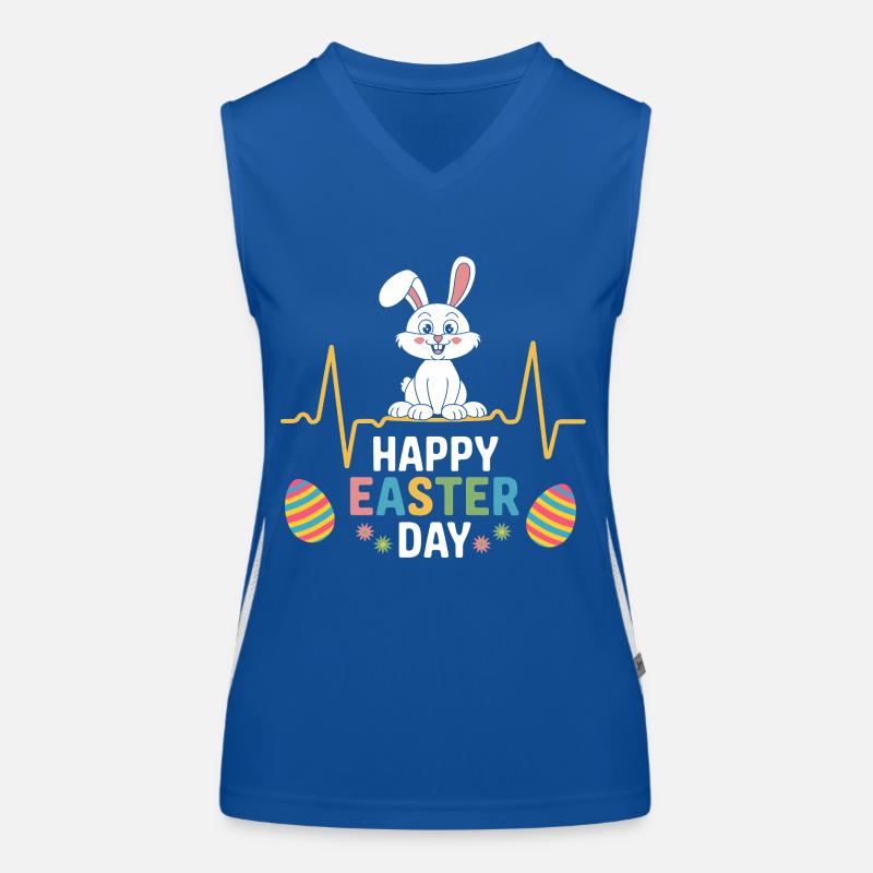 Happy Easter Day Bunny Easter Eggs Women's Functional Contrast Tank Top