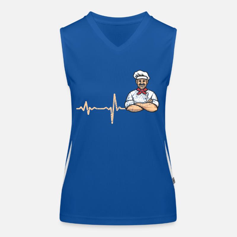 Heartbeat Koch Pizzabäcker - Geschenk Funktionelles Kontrast-Tank Top für Frauen