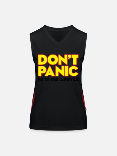 Do not panic - do not panic - 42 is the answer - Women's Functional Contrast Tank Top - black/red - Front