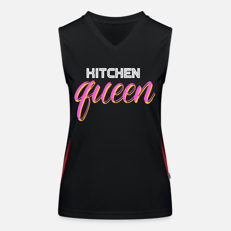 Kitchen Queen - Küchen Königin - Women's Functional Contrast Tank Top - black/red