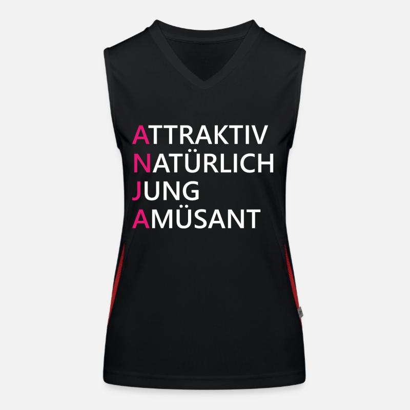Anja Name Geschenk Funktionelles Kontrast-Tank Top für Frauen