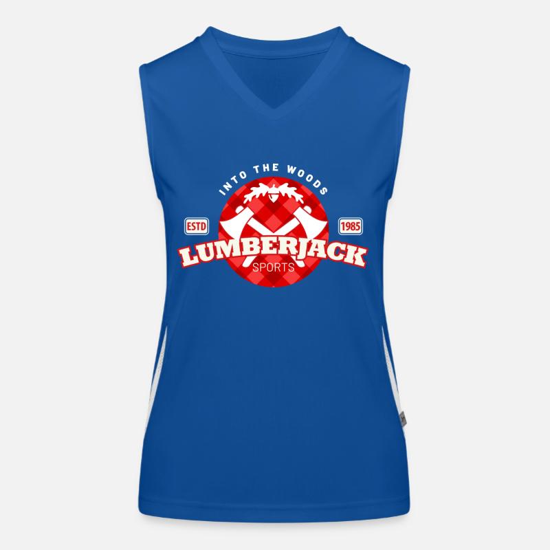 lumberjack check pattern in a circle Women's Functional Contrast Tank Top