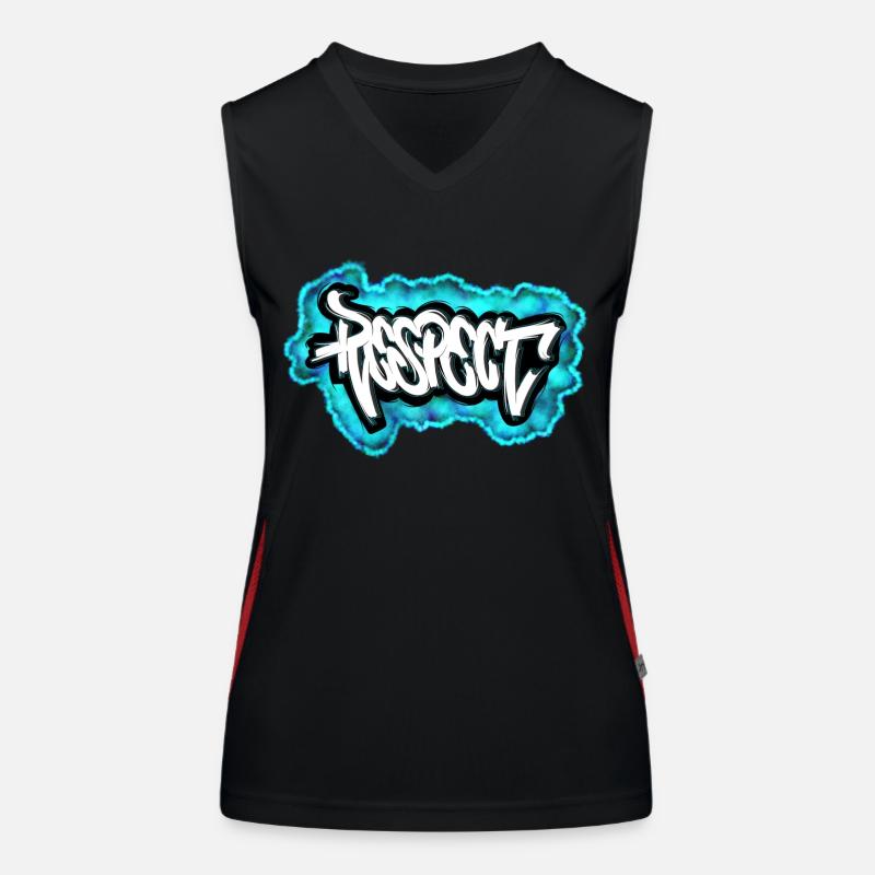 Respect Graffiti design Funktionelles Kontrast-Tank Top für Frauen