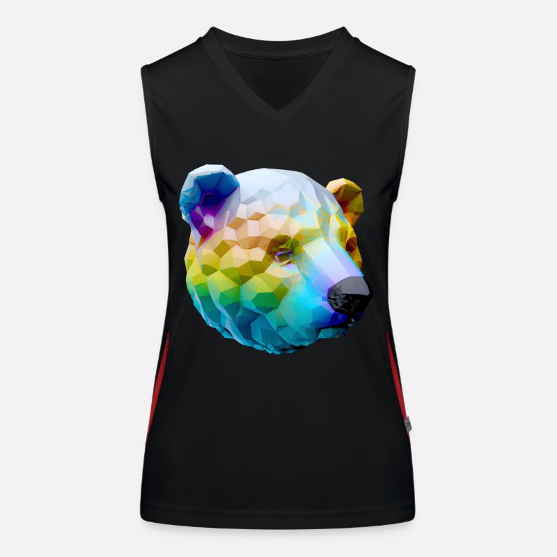 Farbenfroher Polygon Bär Funktionelles Kontrast-Tank Top für Frauen