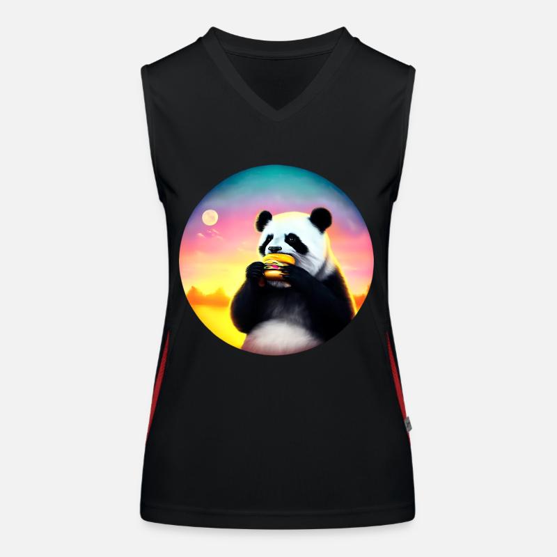 Panda au Cheeseburger Sunset Débardeur respirant contrasté Femme
