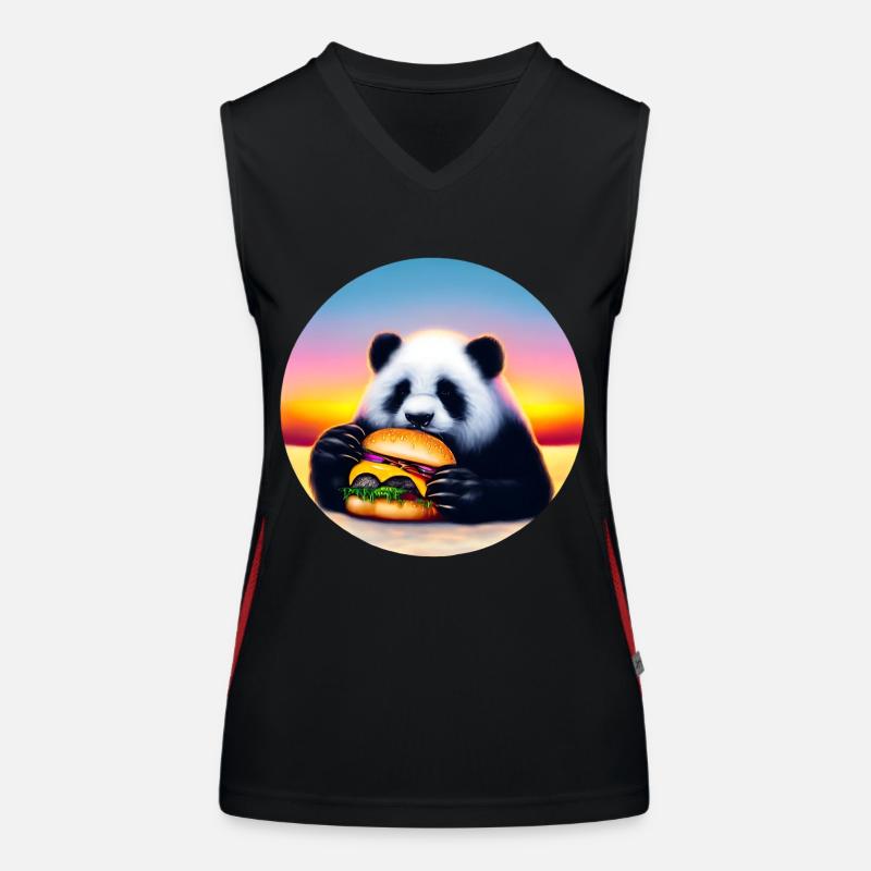 Panda au Cheeseburger Sunset Débardeur respirant contrasté Femme