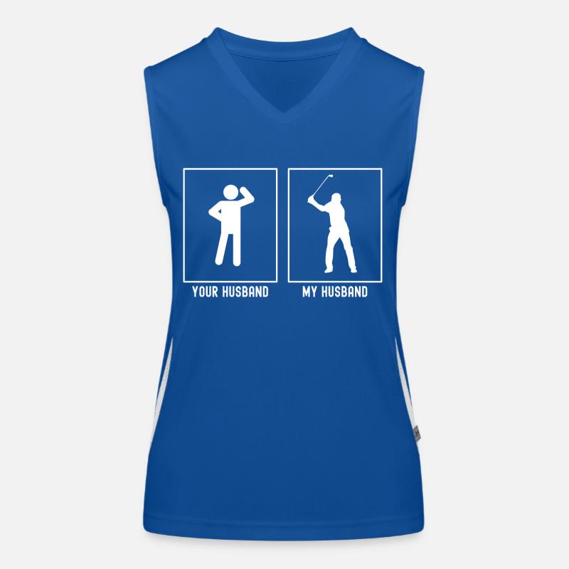 Ihr Ehemann - Mein Ehemann - Golf spielen Funktionelles Kontrast-Tank Top für Frauen