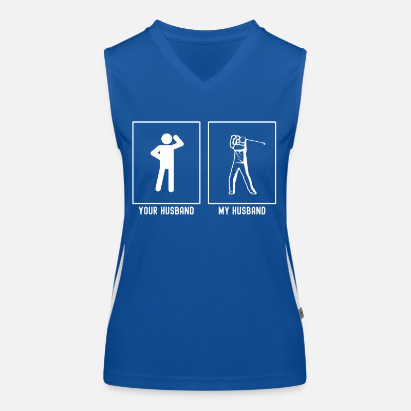 Ihr Ehemann - Mein Ehemann - Golfschwung Funktionelles Kontrast-Tank Top für Frauen