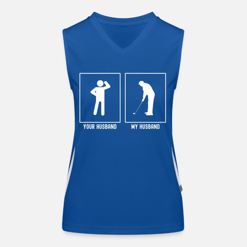 Ihr Ehemann - Mein Ehemann - Golfspieler Seitenans Funktionelles Kontrast-Tank Top für Frauen