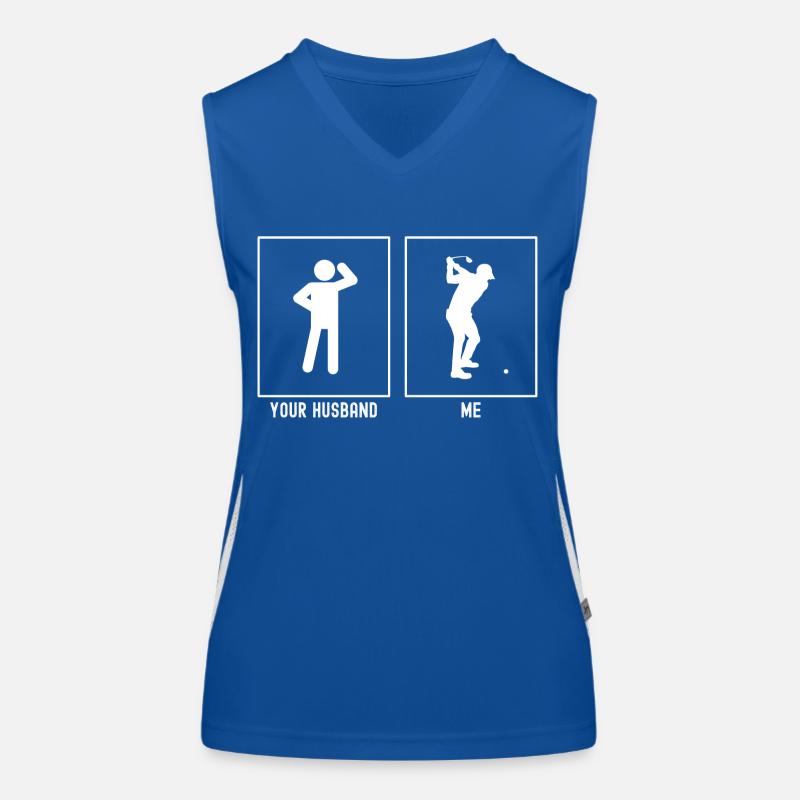 Ihr Ehemann - Ich - Golf Vorbereitungsschwung Funktionelles Kontrast-Tank Top für Frauen