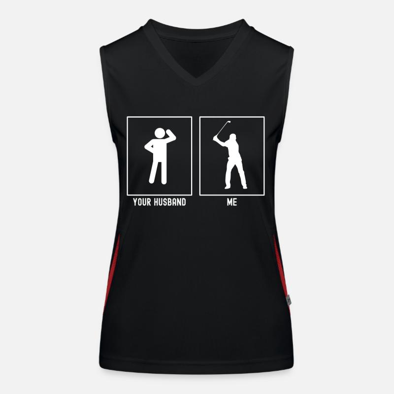 Son mari - moi - Golfer Swing Débardeur respirant contrasté Femme