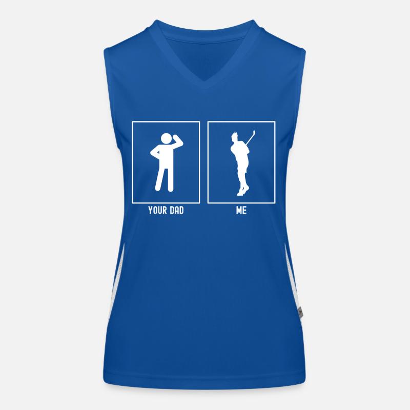 Dein Vater - Ich - Golf schlagen Funktionelles Kontrast-Tank Top für Frauen