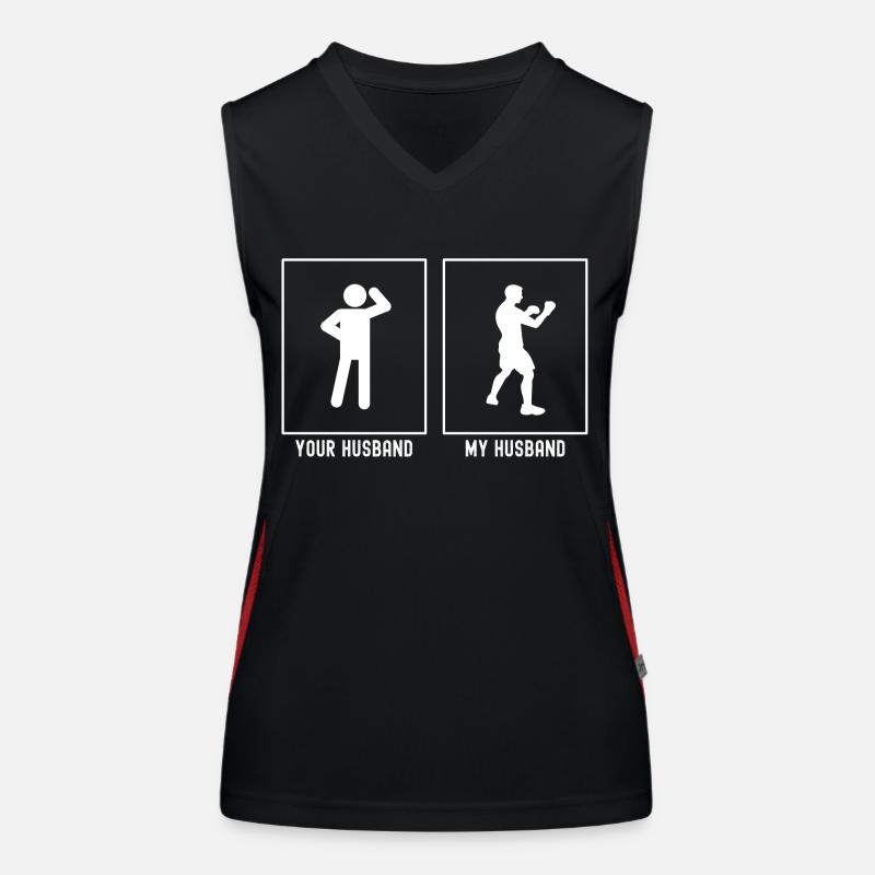 Ihr Ehemann - Mein Ehemann - Boxing Fighting Pose Funktionelles Kontrast-Tank Top für Frauen