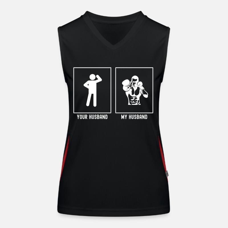 Ihr Ehemann - Mein Ehemann - Boxen Jab Funktionelles Kontrast-Tank Top für Frauen