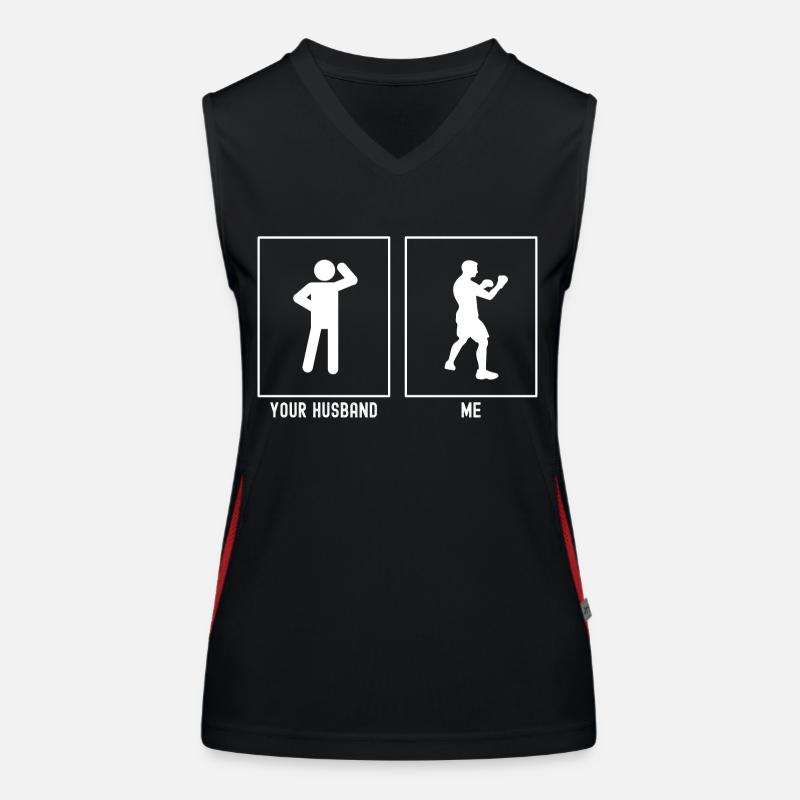 Ihr Ehemann - Ich - Boxen Solo Funktionelles Kontrast-Tank Top für Frauen