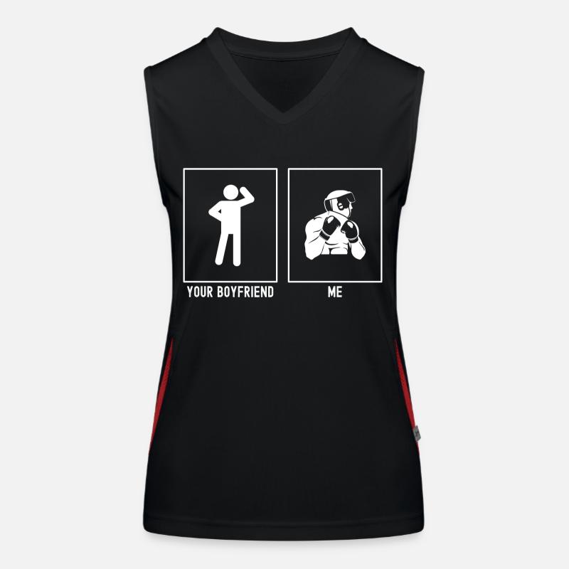 Dein Freund - Ich - Boxen Frontansicht Funktionelles Kontrast-Tank Top für Frauen