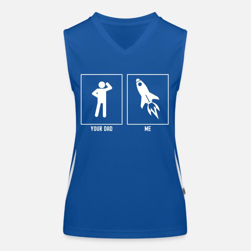 Dein Vater - Ich - Rakete Funktionelles Kontrast-Tank Top für Frauen