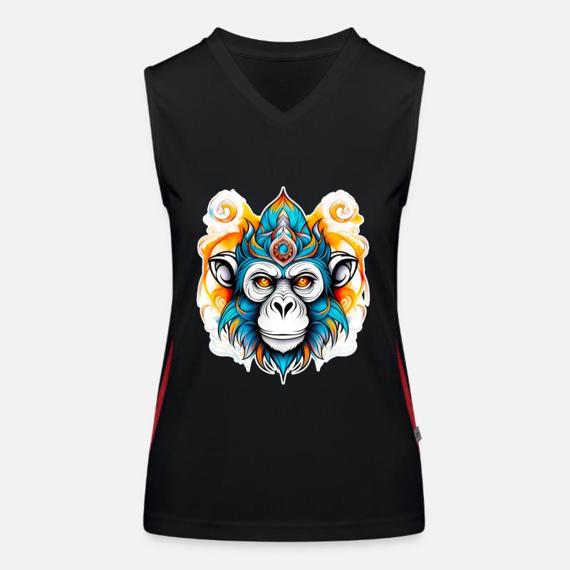 Affe Stencil Funktionelles Kontrast-Tank Top für Frauen