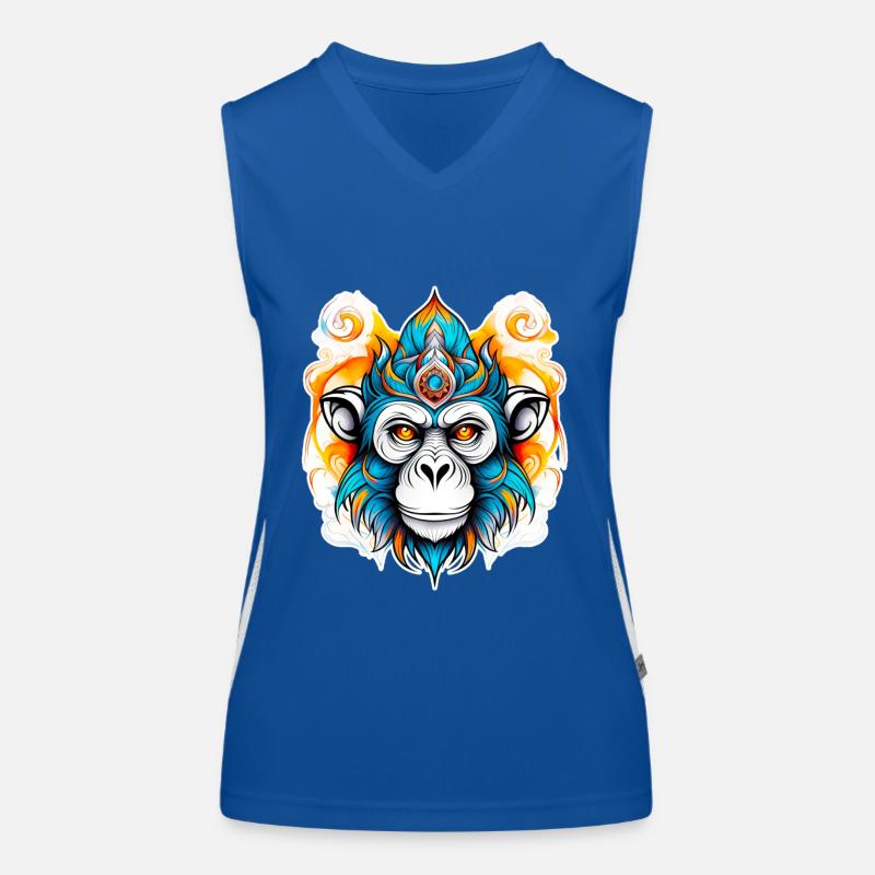 Monkey Stencil Women's Functional Contrast Tank Top