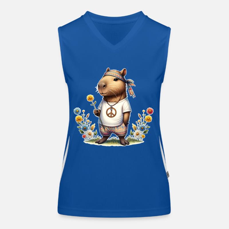 Capybara Hippie Paix Débardeur respirant contrasté Femme
