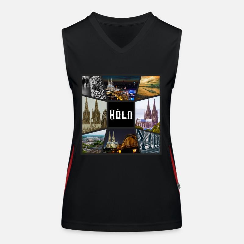 Cologne Skyline City Germany Collage Graffiti Women's Functional Contrast Tank Top