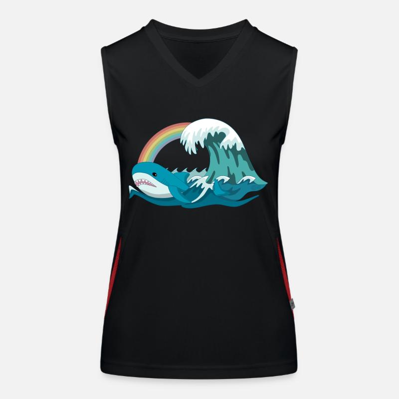 Pride Blahaj with Rainbow Women's Functional Contrast Tank Top