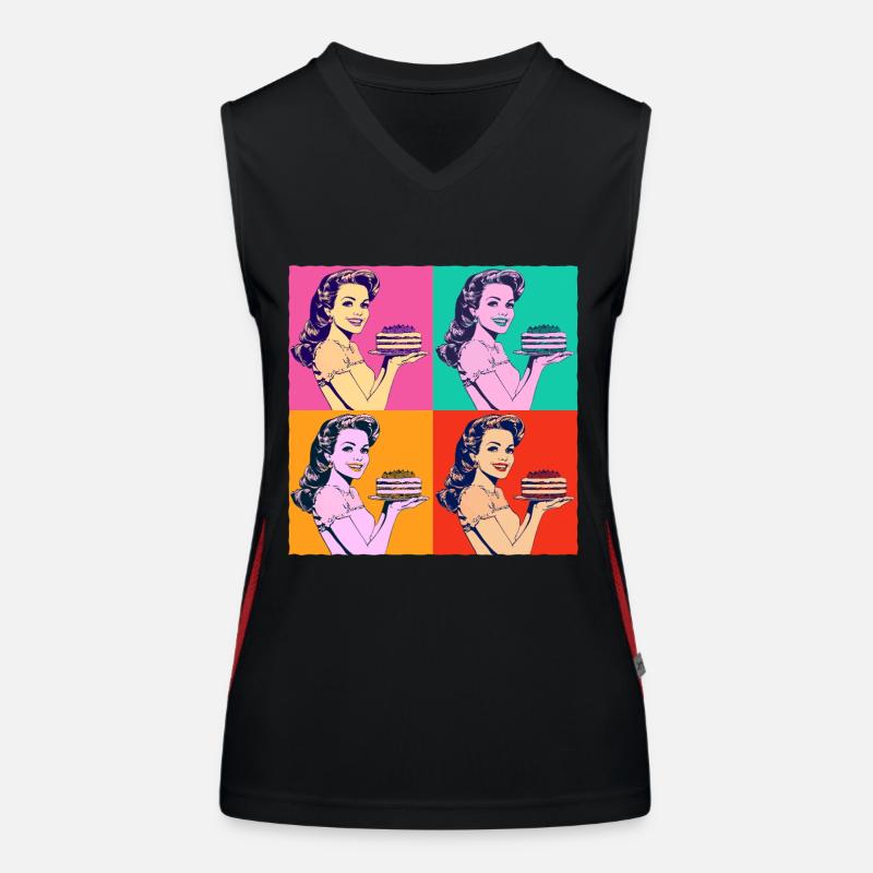 Baking Cake Baking Queen Baking Fairy Baker Pop Art Women's Functional Contrast Tank Top