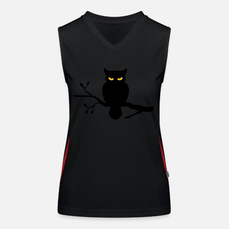 Eule auf Ast Funktionelles Kontrast-Tank Top für Frauen