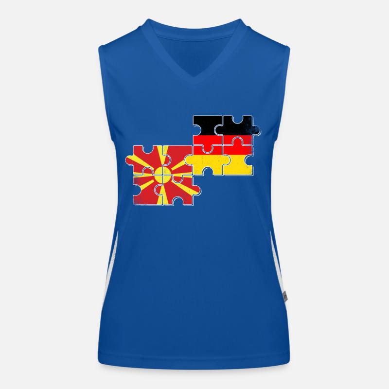 North Macedonia Germany Flag Women's Functional Contrast Tank Top