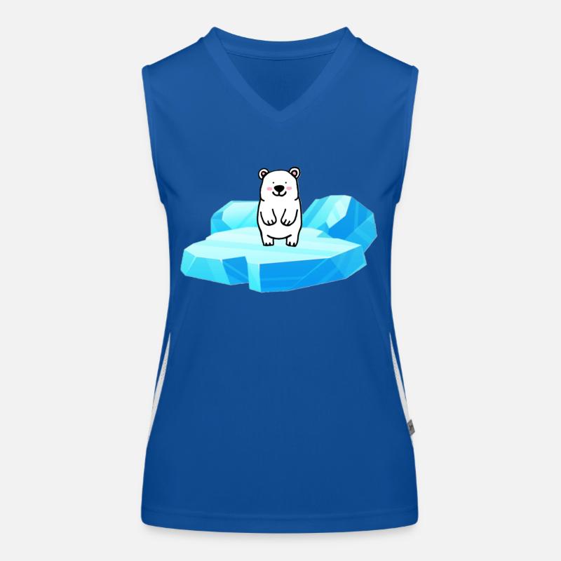 Süsser kleiner Eisbär auf einer Eisscholle Funktionelles Kontrast-Tank Top für Frauen